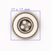 Moderne Metalen Knoop met Cirkelpatroon 17x17 mm Knopen KNP00139